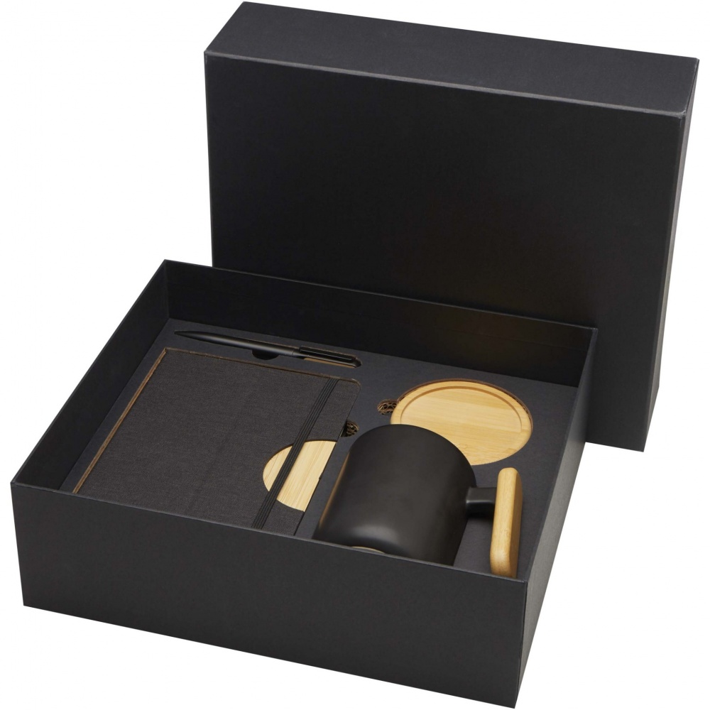 Logo trade promotional giveaways image of: Laura A5 hard cover notebook and ballpoint pen gift set