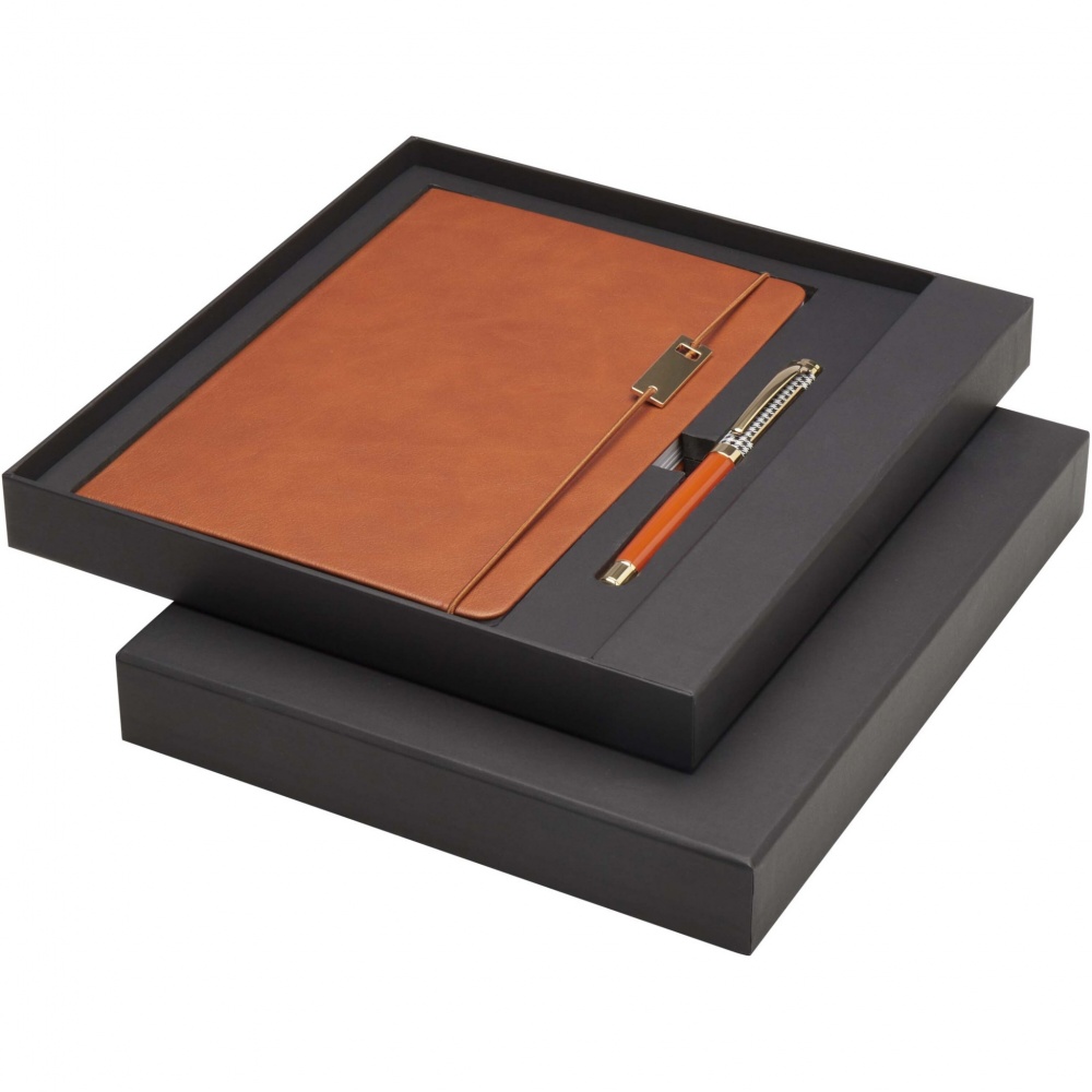 Logo trade business gifts image of: Legato A5 notebook and rollerball pen set 