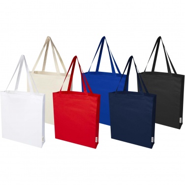 Logotrade corporate gift image of: Madras 140 g/m² GRS recycled cotton gusset tote bag