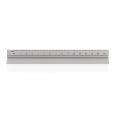 Logo trade promotional giveaway photo of: 15cm. Aluminum triangular ruler