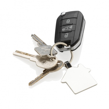 Logo trade corporate gifts image of: RCS recycled zinc alloy house keyring