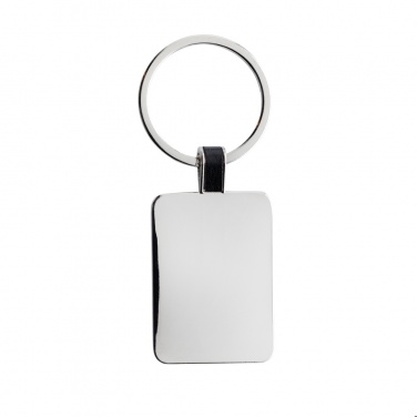Logo trade promotional item photo of: RCS recycled zinc alloy rectangle keyring