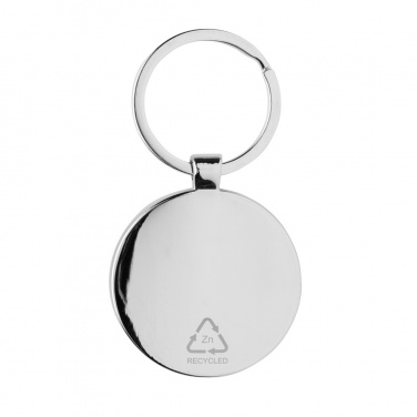 Logo trade promotional merchandise image of: RCS recycled zinc alloy round keychain with bamboo