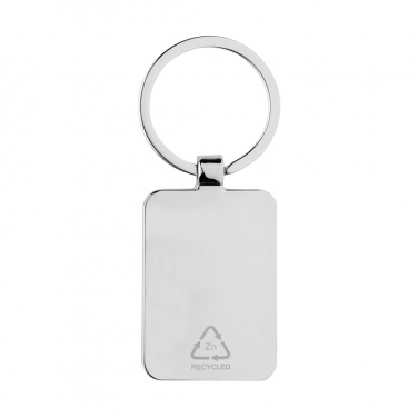 Logo trade promotional products picture of: RCS recycled zinc alloy rectangle keychain with bamboo