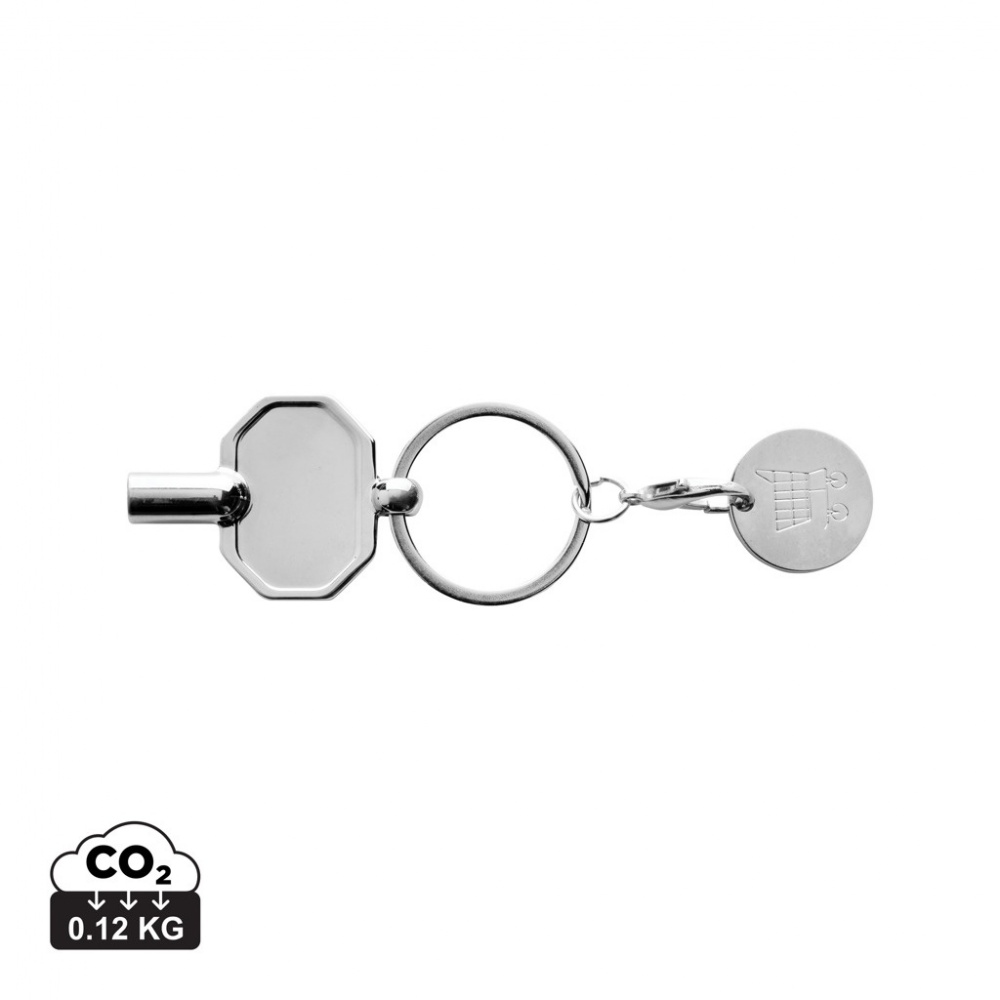 Logo trade promotional items picture of: RCS recycled zinc alloy radiator key keychain with coin