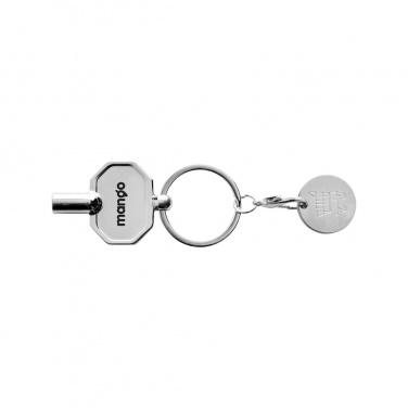 Logotrade promotional product image of: RCS recycled zinc alloy radiator key keychain with coin