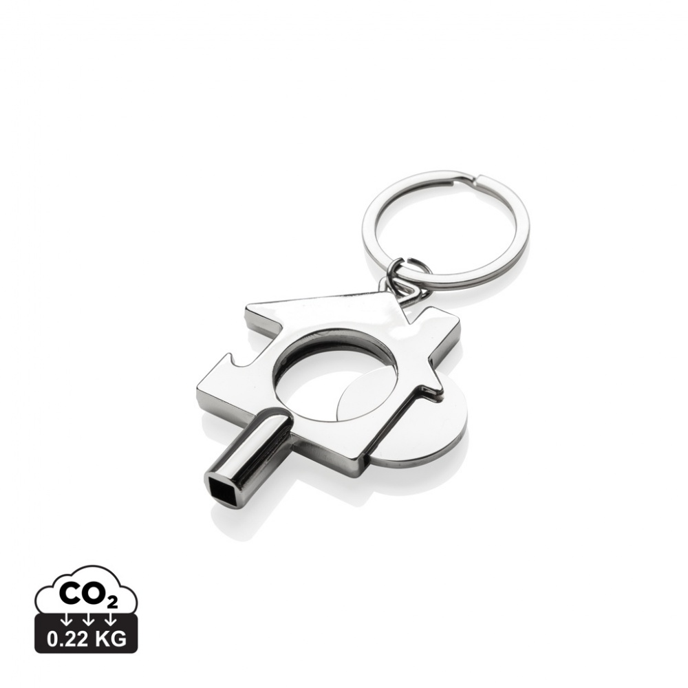 Logo trade advertising products picture of: RCS recycled zinc alloy 3 in 1 keychain