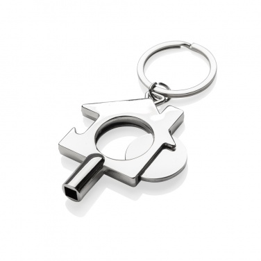 Logo trade promotional gifts picture of: RCS recycled zinc alloy 3 in 1 keychain