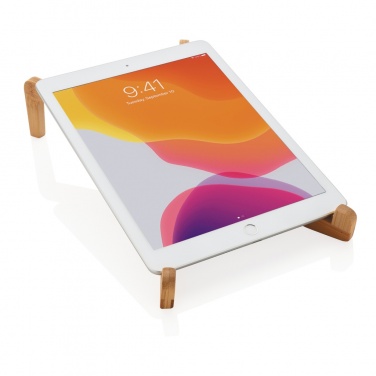 Logo trade promotional items image of: Bamboo portable laptop stand