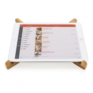 Logo trade promotional products image of: Bamboo portable laptop stand