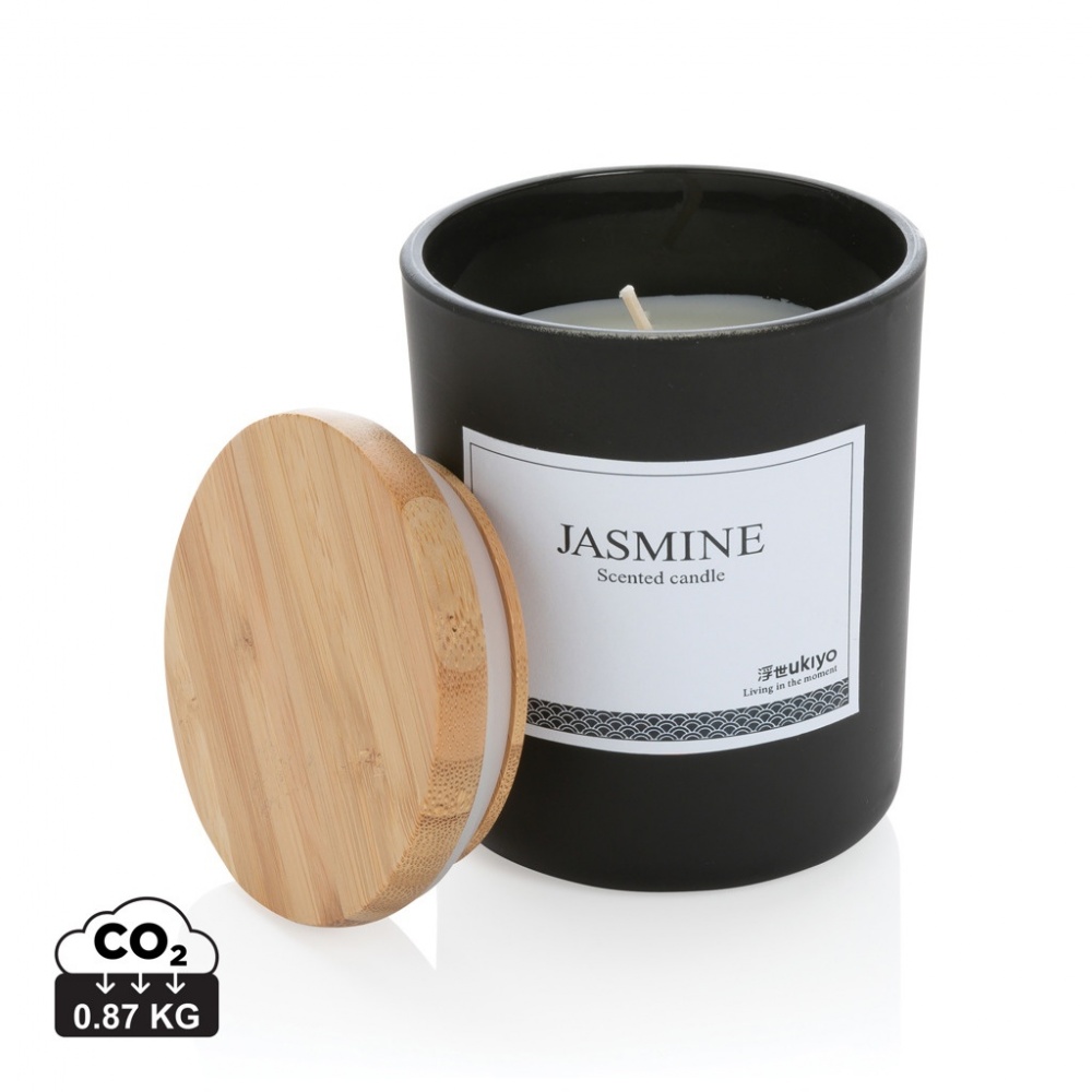 Logo trade business gift photo of: Ukiyo deluxe scented candle with bamboo lid