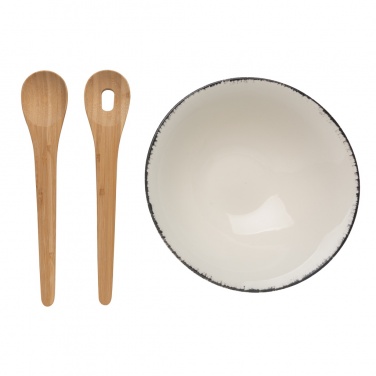 Logo trade promotional giveaways image of: Ukiyo salad bowl with bamboo salad server