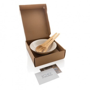 Logo trade corporate gifts image of: Ukiyo salad bowl with bamboo salad server