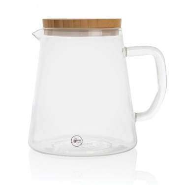 Logotrade promotional gift image of: Ukiyo borosilicate glass carafe with bamboo lid 1.2L