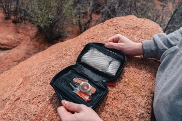 Logotrade promotional items photo of: RCS recycled nubuck PU pouch  first aid set