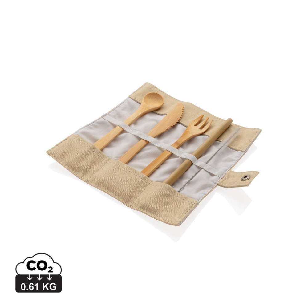 Logotrade business gift image of: Reusable bamboo travel cutlery set
