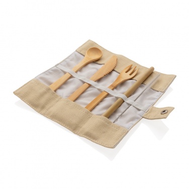 Logotrade business gift image of: Reusable bamboo travel cutlery set