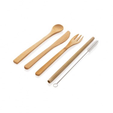 Logotrade promotional giveaway image of: Reusable bamboo travel cutlery set