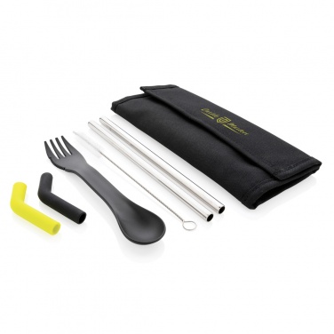 Logotrade corporate gift image of: Tierra 2pcs straw and cutlery set in pouch