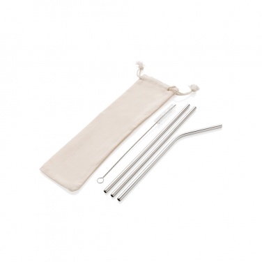 Logotrade corporate gift image of: Reusable stainless steel 3 pcs straw set