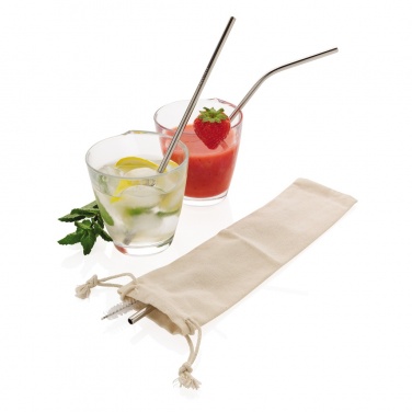 Logo trade promotional items image of: Reusable stainless steel 3 pcs straw set