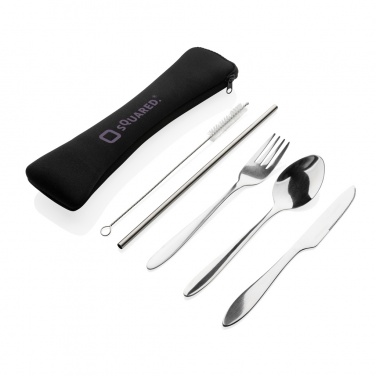 Logotrade business gift image of: 4 PCS stainless steel re-usable cutlery set