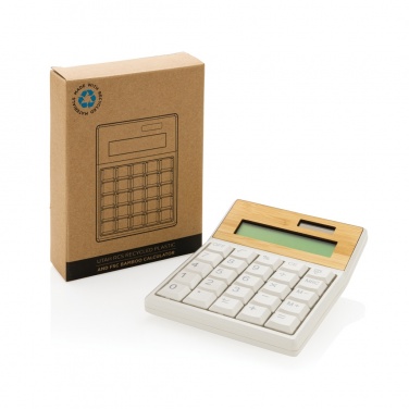 Logotrade promotional giveaways photo of: Utah RCS recycled plastic and  bamboo calculator
