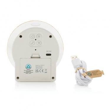 Logo trade advertising products image of: Utah RCS rplastic and bamboo LCD desk clock