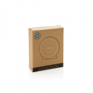 Logotrade promotional giveaway picture of: Utah RCS rplastic and bamboo LCD desk clock