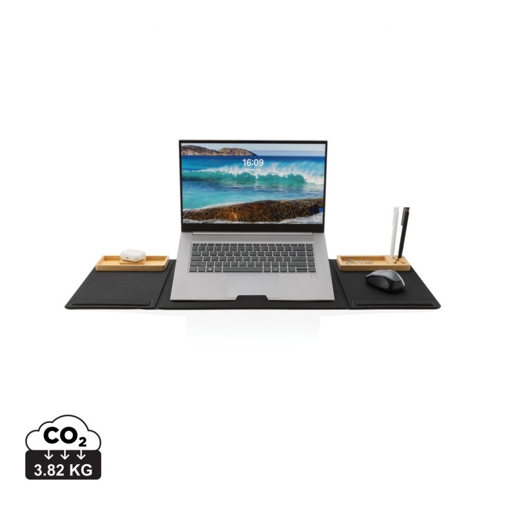 Logo trade promotional gifts image of: Impact AWARE RPET Foldable desk organizer with laptop stand