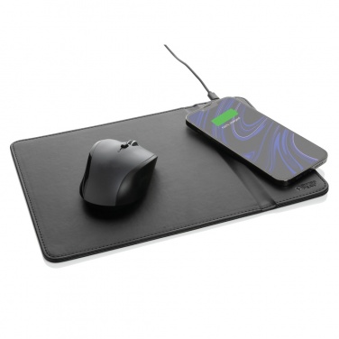 Logo trade promotional items image of: Swiss Peak RCS recycled PU 10W wireless charging mousepad