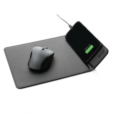 Logo trade business gift photo of: Swiss Peak RCS recycled PU 10W wireless charging mousepad