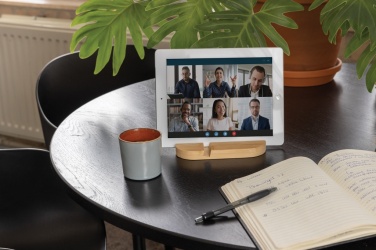 Logo trade promotional items picture of: Bamboo tablet and phone holder