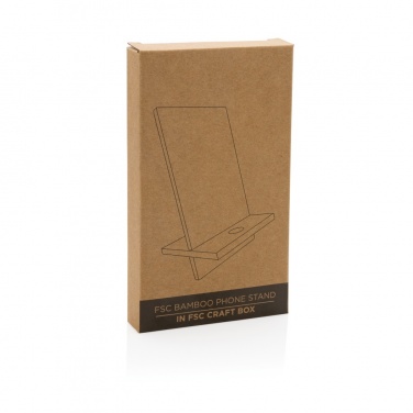 Logotrade promotional merchandise picture of: Bamboo phone stand in kraft box
