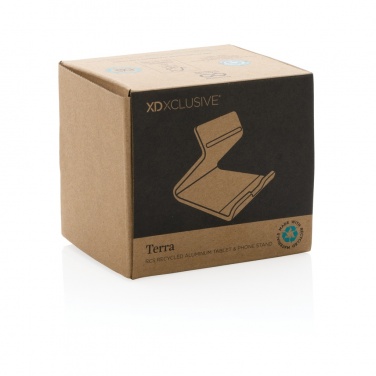 Logo trade promotional gift photo of: Terra RCS recycled aluminium tablet & phone stand