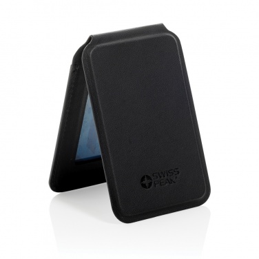 Logo trade promotional gifts picture of: Magstand RCS recycled PU magnetic phone wallet with stand
