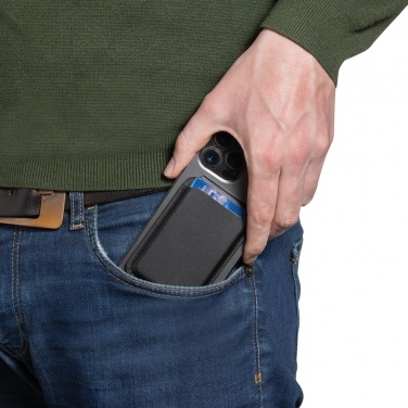 Logotrade promotional product image of: Magstand RCS recycled PU magnetic phone wallet with stand