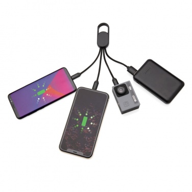 Logotrade advertising product picture of: 4-in-1 cable with carabiner clip