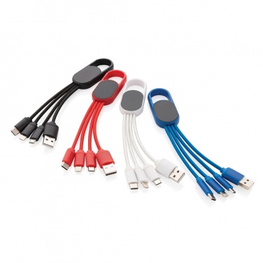 Logo trade promotional gifts image of: 4-in-1 cable with carabiner clip