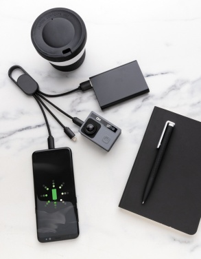 Logotrade promotional gift picture of: 4-in-1 cable with carabiner clip