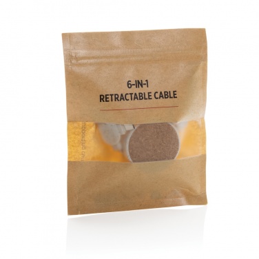 Logotrade promotional merchandise picture of: Cork and Wheat 6-in-1 retractable cable
