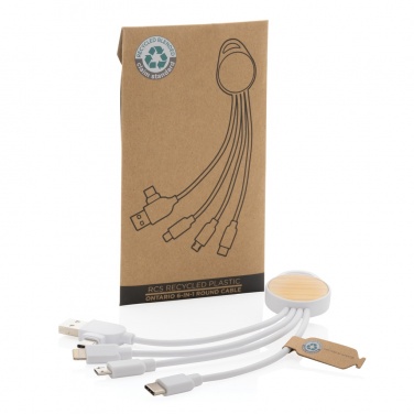 Logo trade business gift photo of: RCS recycled plastic Ontario 6-in-1 round cable