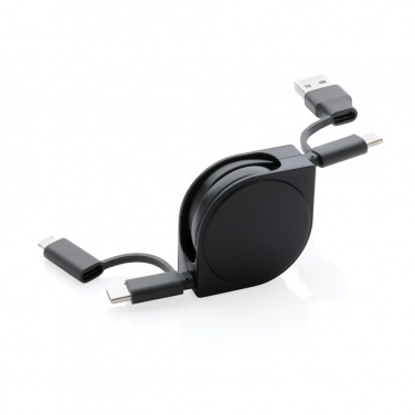 Logo trade promotional gifts image of: RCS standard recycled plastic and TPE 6-in-1 cable