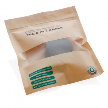 Logotrade advertising products photo of: RCS standard recycled plastic and TPE 6-in-1 cable