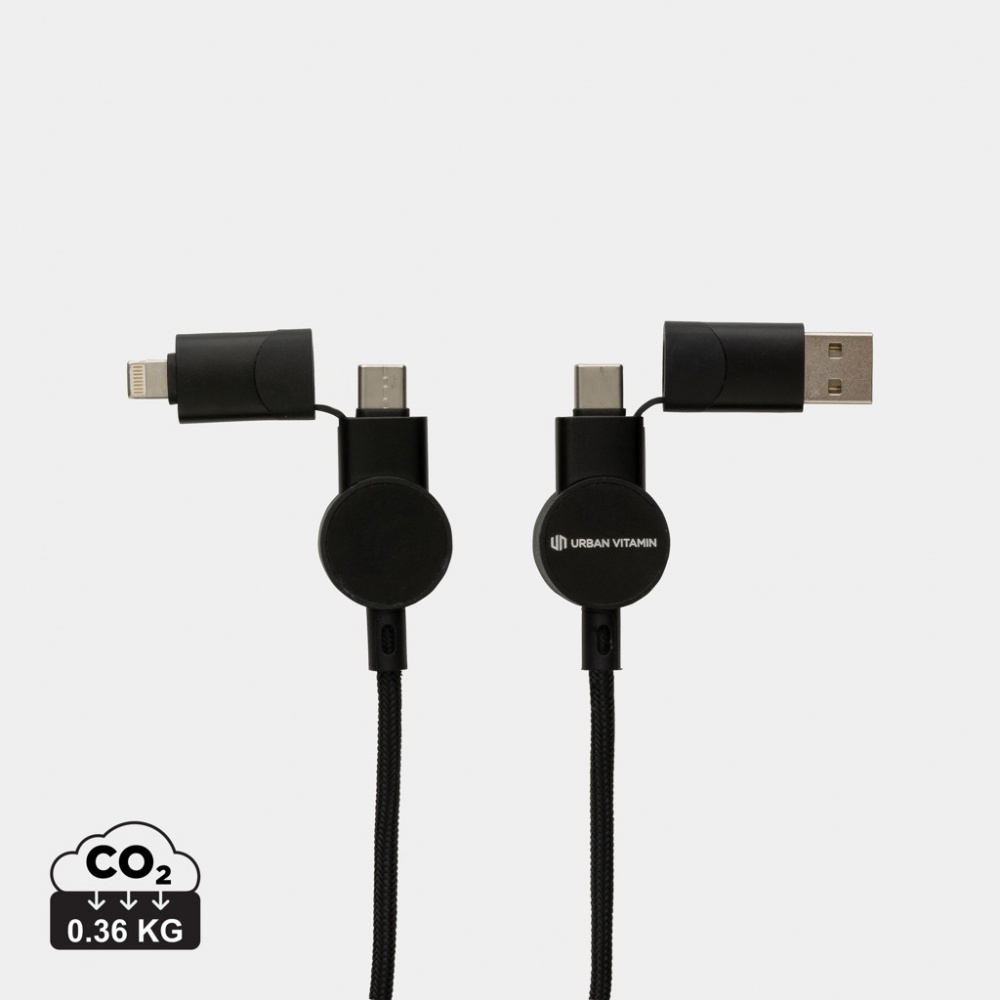 Logotrade promotional giveaway picture of: Oakland RCS recycled plastic 6-in-1 fast charging 45W cable