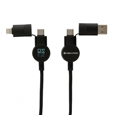 Logo trade advertising products image of: Oakland RCS recycled plastic 6-in-1 fast charging 45W cable