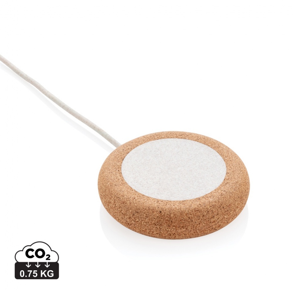 Logotrade corporate gift image of: Cork and Wheat 5W wireless charger