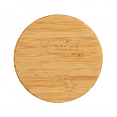 Logotrade promotional merchandise picture of: Bamboo 5W round wireless charger