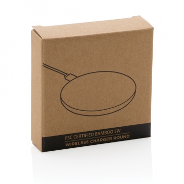 Logotrade promotional giveaways photo of: Bamboo 5W round wireless charger