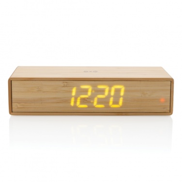 Logotrade corporate gifts photo of: Bamboo alarm clock with 5W wireless charger
